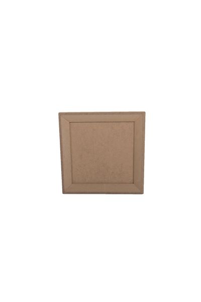 DERYA DESİNG ART Raw Wooden Framed Square Board 25X25Cm