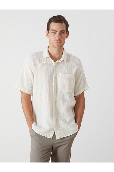 LC Waikiki Cămașă pentru bărbați cu mânecă scurtă LCW ECO Regular Fit