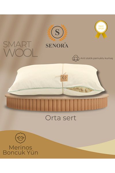 SENORA Smartwool Medium Hard Natural Bead Pillow