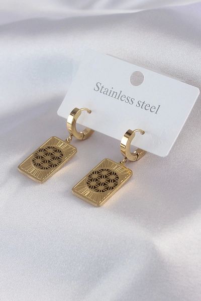 Clariss 316L الصلب لون الذهب لوتس تجهيز الأقراط النسائية