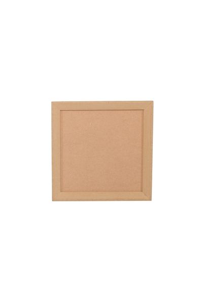 DERYA DESİNG ART Raw Wooden Framed Square Board 35X35Cm