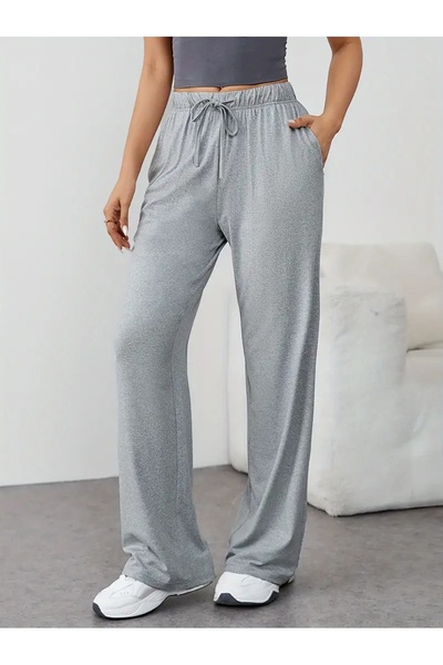 CAONNES Pantaloni de trening pentru femei, gri, largi, supradimensionați, de ...