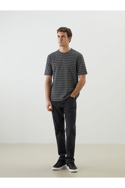 LC Waikiki Crew Neck Striped Men's Textured T-Shirt