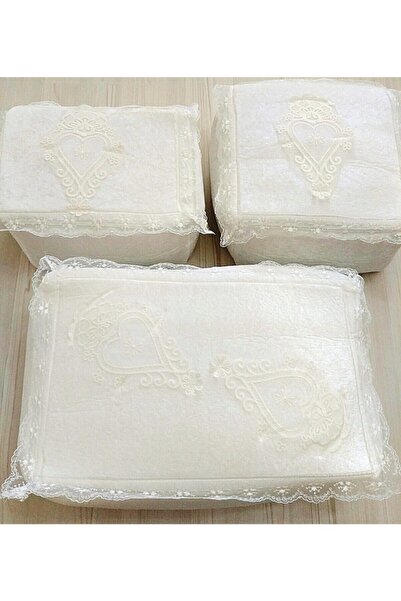 DİLEX 3'lü Hurç Set Çeyizlik Bohça Gelin Bohçası Damat Bohçası Kadife