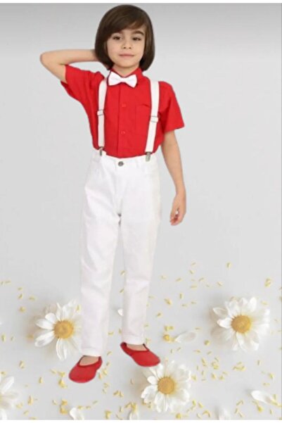 Nacar Erkek Çocuk 23 Nisan Kıyafeti Kostüm Pantolon Kısa Kol Gömlek Papyon Kı...