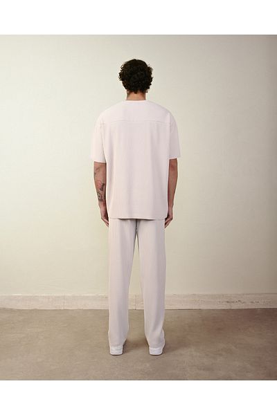 İLKCET MODA Ribbed Ottoman Men's Bottom Top Oversize Set