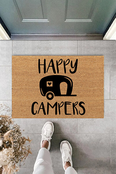 KARMAT Happy Campers، سيارة التخييم، سجادة باب أمامية داخلية وخارجية، سجادة باب حديثة بطباعة رقمية