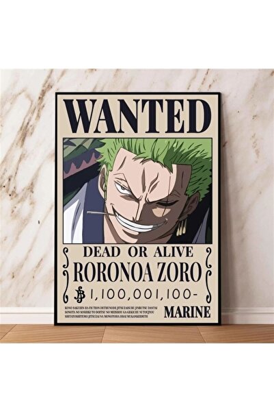 Sticksy Anime One Piece Roronoa Zoro Aranıyor Wanted Poster-çerçevesiz