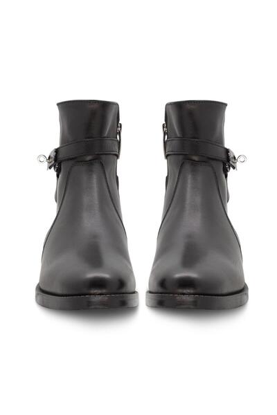 Vario Hakiki Deri Tokalı Fermuarlı Kadın Bot Gianni Crasto BORDO (burgundy)