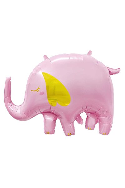 Atölye Mi Pembe Fil Folyo Balon Gold Detaylı Fil Balon 60x84cm