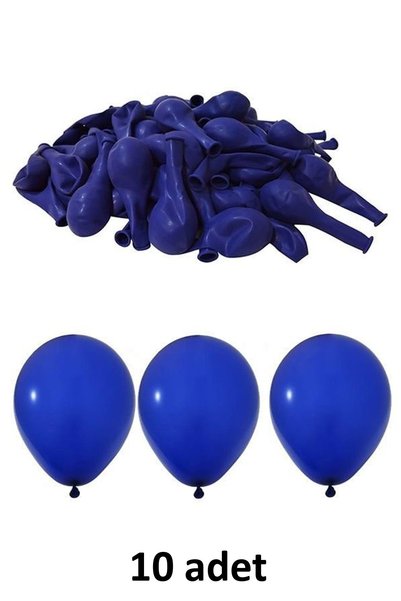 Atölye Mi Lacivert Balon 12" - 30 cm Lateks Lacivert Renk Balon 10'lu Paket