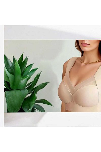 SONES KOZMETİK Seamless Wide Straps, Casual Soft Underwear Everyday Plus Size Sports Bra