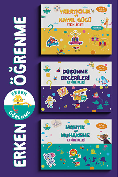 Dikkat Atölyesi Yayınları Düşünme, Mantık Muhakeme Ve Hayal Gücü Geliştirme Etkinlikleri 4-5-6 Yaş