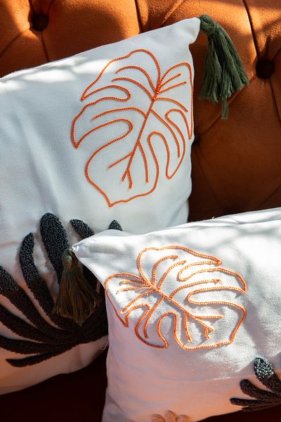 SWITA Punch Embroidered Double Decorative Special Design Throw Pillow Cover