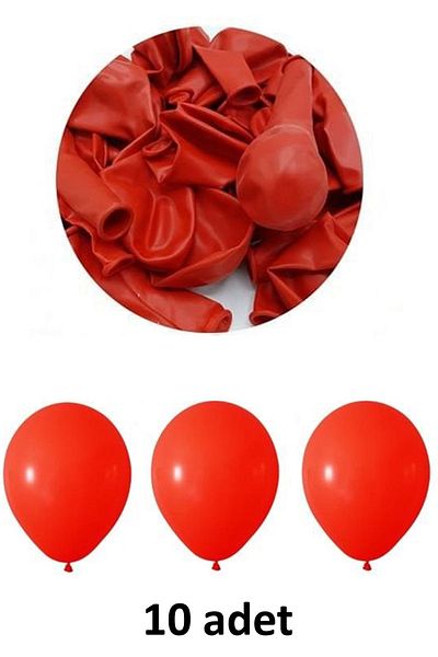 Atölye Mi Red Latex Balloon 12" - 30 cm, Pack of 10