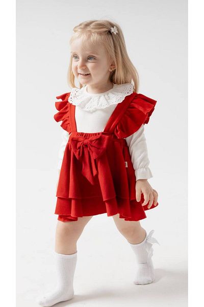 İnci Incibaby Bow 100% Cotton Premium Dress & Lace Snap Body Suit