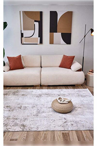 Apex Halı Lima 6212 Bej Yumuşak Dokulu Spor Tarz Lazer Kesim Makine Dokuması ...