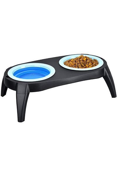 Busstier Foldable Double Compartment Food and Water Container - Ergonomic and Portable Design