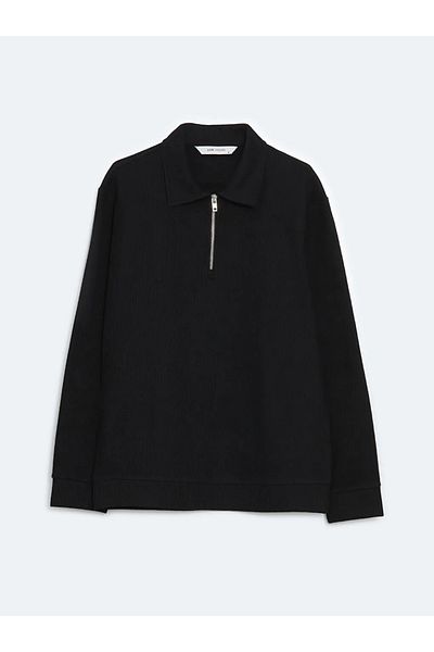 LC Waikiki Ανδρικό φούτερ LCW Vision Black Polo Neck