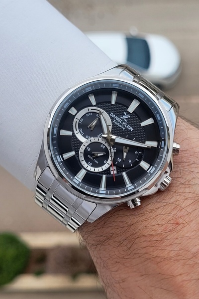 Daniel Klein Kadranı Siyah Kordonu Silver Renk 24 Ay Garantili 45 Mm Erkek Ko...
