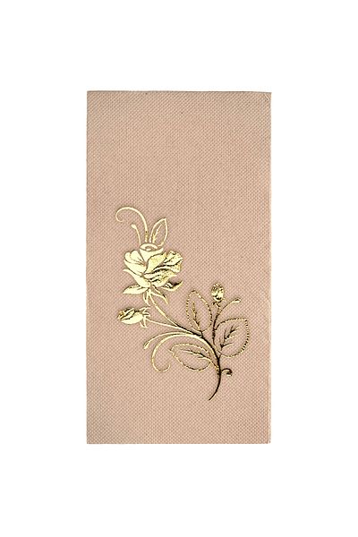 Story 40X40 cm Gold Foil Rose Patterned 16 Pack 1/8 Fold Kraft Colored Paper Napkins