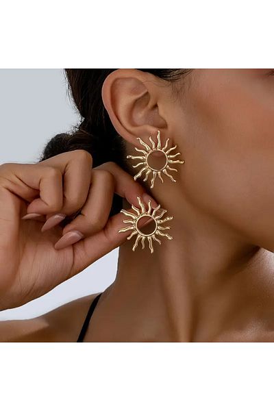 HDCreativeDesign 1 Pair Boho-Chic Sunflower Stud Earrings - Dainty