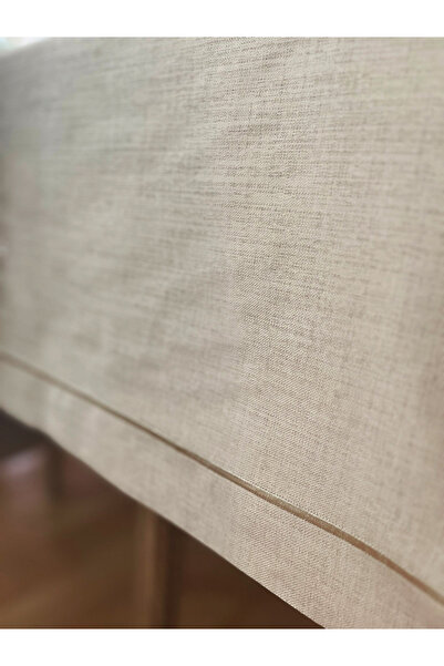 Zeren Home Piko Sarma Детальна поліестерна лляна скатертина без швів Капучино