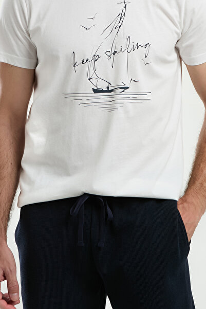 Arnetta 100% бавовняний чоловічий піжамний комплект з коротким рукавом і бермудами