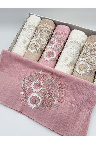 AYHANHOME Сатиновий візерунок з вишивкою, коробка, розкішний весільний набір 50x90, 6 рушників для рук і обличчя