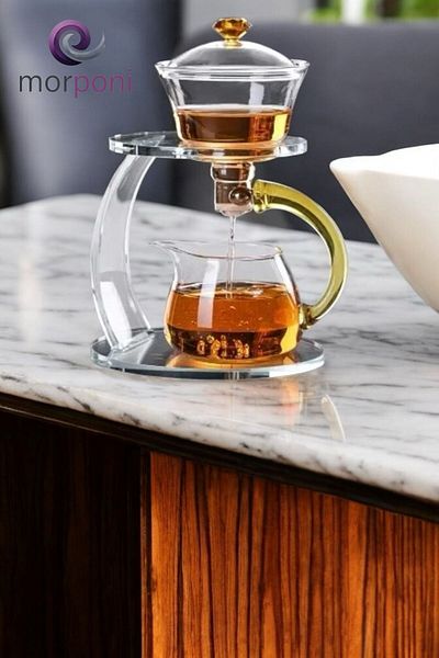 morponi Borosilicate Glass Japanese Style Luxury Herbal Tea Infuser with Magnetic Feature 450 ml