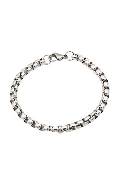 Siya Silver Albanian Chain Men's Steel Bracelet-6 mm
