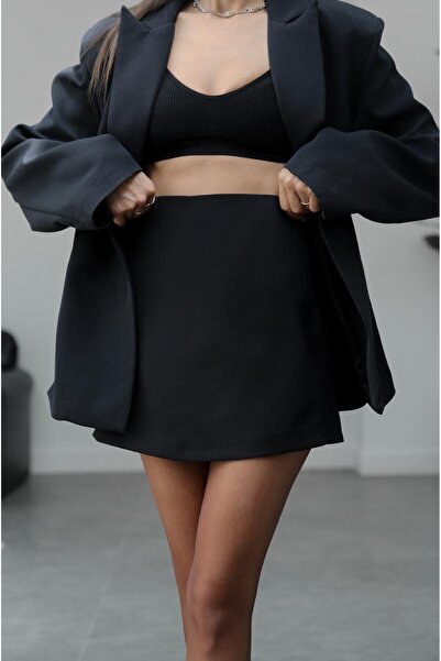 Havoş Fusta neagră Kiera cu talie înaltă