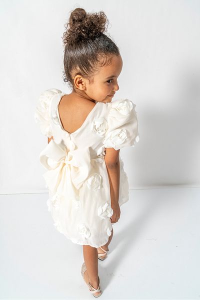 Minimely White Rose Pattern Dress Birthday Dress Party Dress