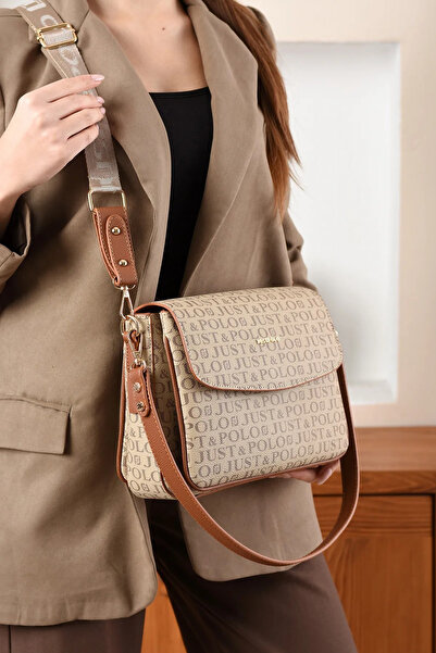 Just Polo حقيبة يد وكتف نسائية أصلية مطبوعة للموسم الجديد مقاس كبير 342184PC