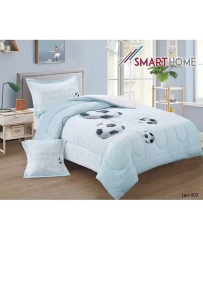 smart home طقم سرير ولحاف للأطفال بحشوة متوسطة، مقاس 170 × 230 سم