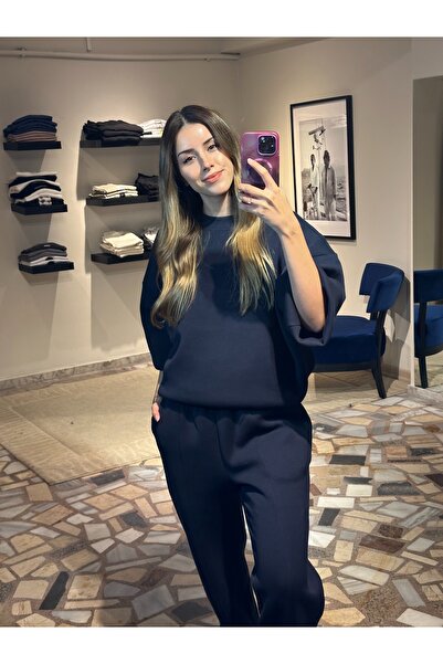 Butik lacivert  geniş eşofman takımı