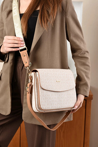 Just Polo حقيبة يد وكتف نسائية كبيرة الحجم بتفاصيل طباعة