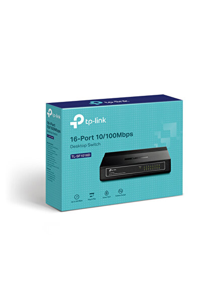 TP-LINK محول سطح المكتب 16 منفذ 10/100 ميجابايت في الثانية TL-SF1016D - أسود