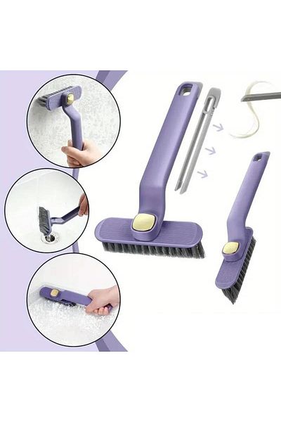 jetfast 2 Pieces 360 Degree Swivel Head Dust Kitchen Bathroom Cleaning Brush with Tweezers