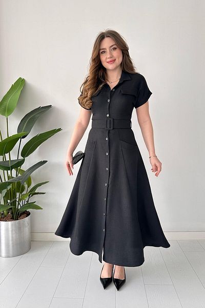MaziButik Rochie neagră de gorilă cu buzunar