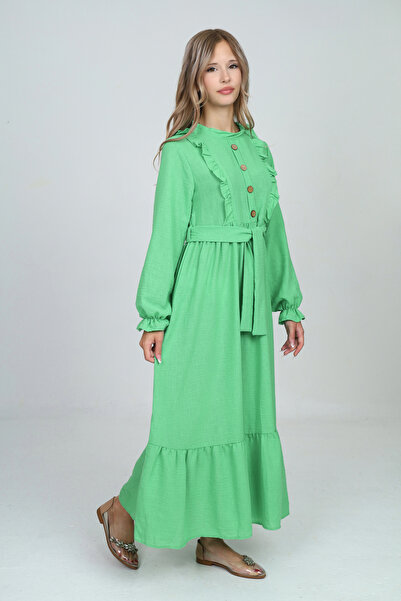 Asortik Kids Дівчача довга аеробічна сукня з льону з покриттям