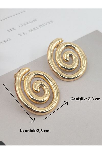 Siya Silver Snail Model Curved Tarnish-Free Steel Earrings