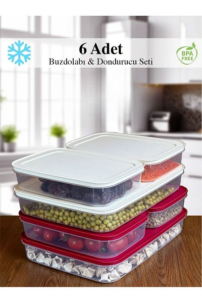 Mapple Home 6-Piece Microwave Refrigerator Organizer - 2X2600Ml and 4X1300Ml Convenient Storage Container
