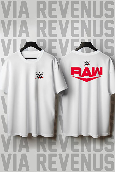 Vordevia Tricou unisex cu decolteu rotund WWE Raw / American Wrestling cu imp...