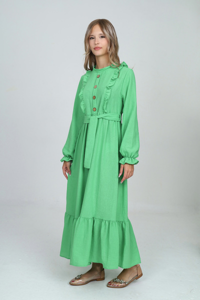 Asortik Kids Дівчача довга аеробічна сукня з льону з покриттям