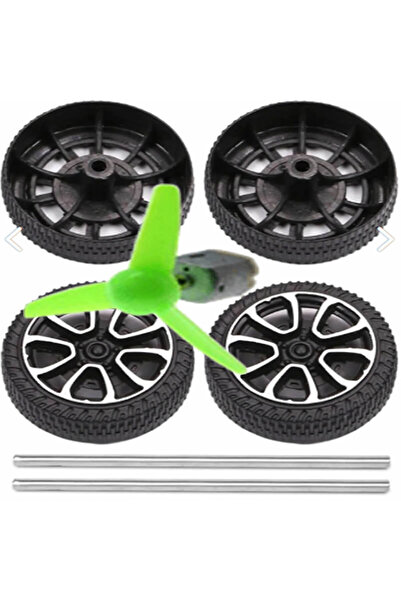 ÇUKUROVA ÜTÜ STEAM Proje Eğitim Deney Seti Dc Motor, 4 Adet Tekerlek, 1 Adet Pervane