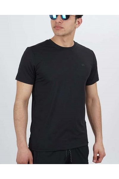 DYNAMO Men's Black Polyester Sports T-Shirt - Crew Neck
