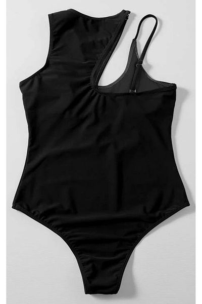 loventy Women's Swimsuit New Season Shoulder and Chest Detail Swimsuit