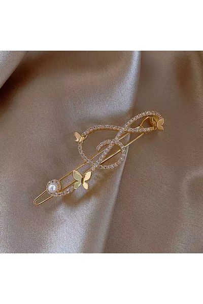 So Much Accesories So-much Women's Left Key with Stone Gold Clip Buckle-1
