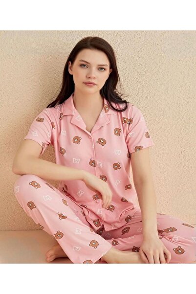 İpek Women's Short Sleeve Front Buttoned Pajama Set